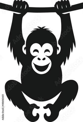 orangutan vector wild animal silhouette