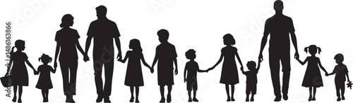 Wallpaper Mural Family shiluette icon vector on transparent white background. Torontodigital.ca
