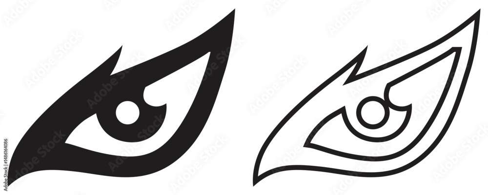 Obraz premium Tribal Hawk Eye Tattoo Design Vector.