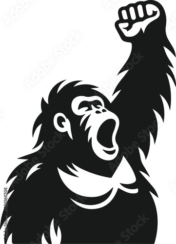 Wallpaper Mural orangutan vector wild animal silhouette Torontodigital.ca