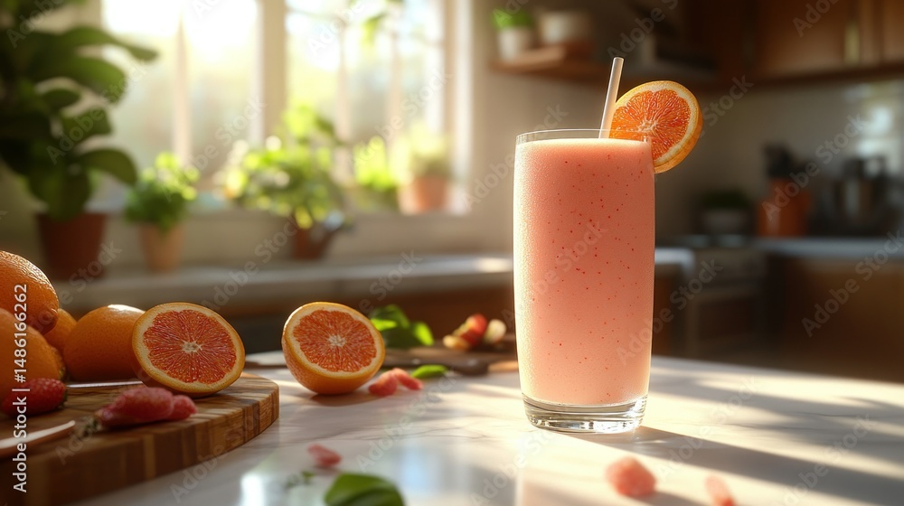 Fototapeta premium Vibrant smoothie in kitchen