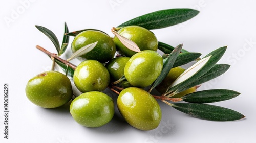 Wallpaper Mural Fresh green olives on branches Torontodigital.ca