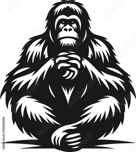 orangutan vector wild animal silhouette