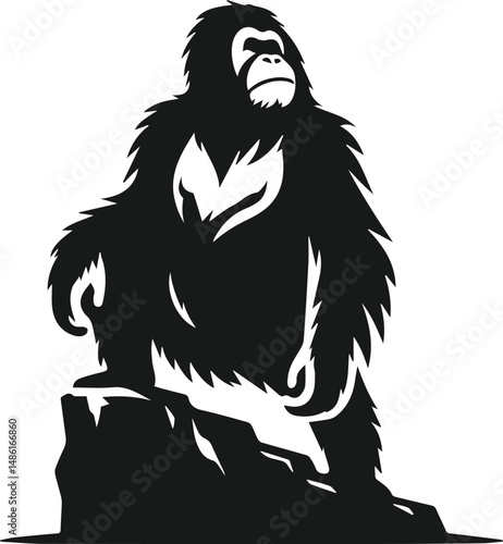 orangutan vector wild animal silhouette