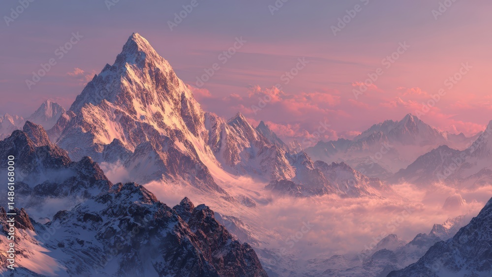 Sunrise Light Bathing Rocky Peaks Sunrise Light Bathing Rocky Peaks