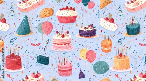 Festive birthday treats pattern