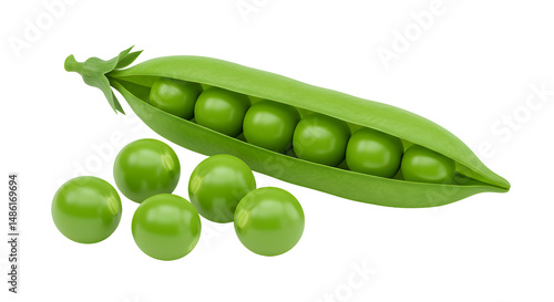 Open Green Pea Pod