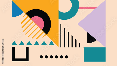 Bold Graphic Semicircles Background