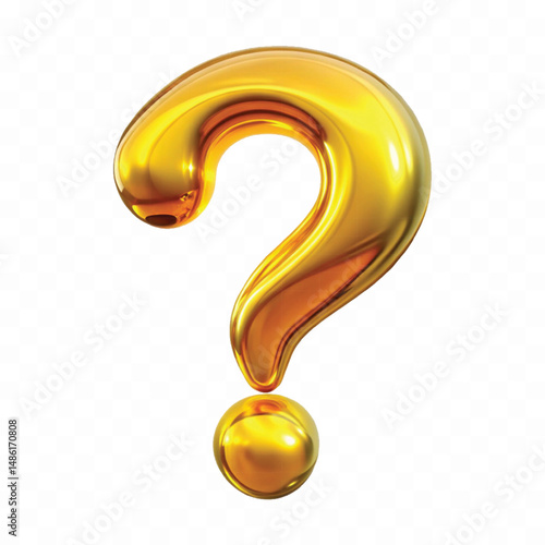 abstract  3d question mark sign in different gold colour style isolated on white background