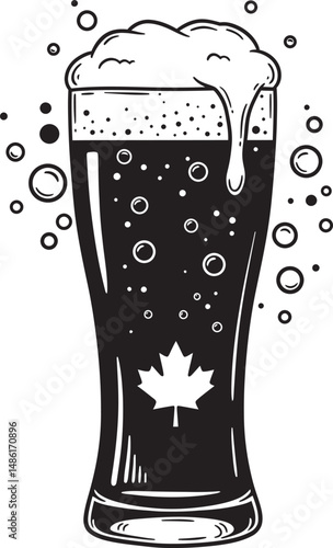  Beer Glass and Mugs Collection Silhouettes White Color Background