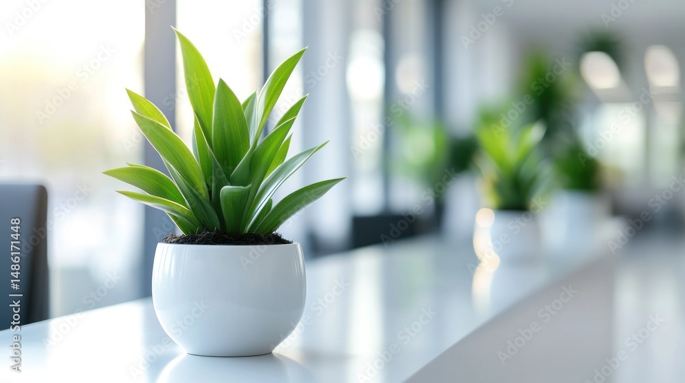 Serene Indoor Plants in Minimalist Setting Serene Indoor Plants in Minimalist Setting