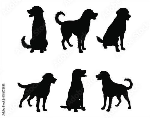 Silhouette Golden Retriever Bundle – Sticker Ready