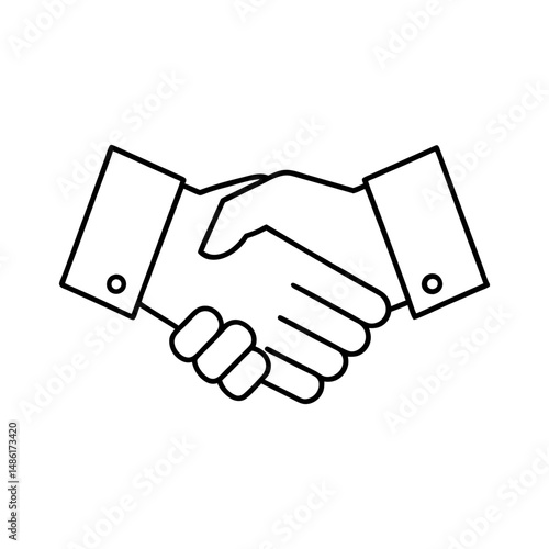 business agreement handshake line art icon silhouette vector