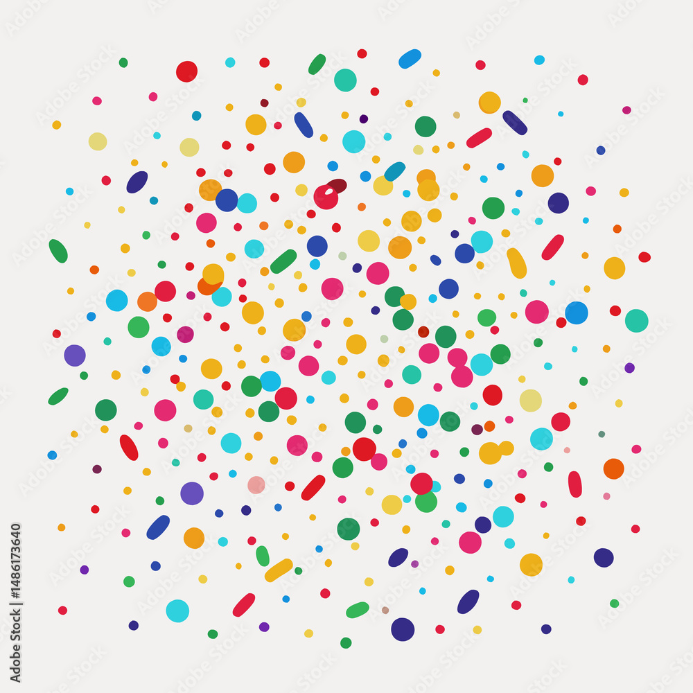 Colorful confetti scattered on white background Colorful confetti scattered on white background