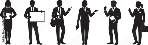 Silhouette Business People Presentation Meeting Team