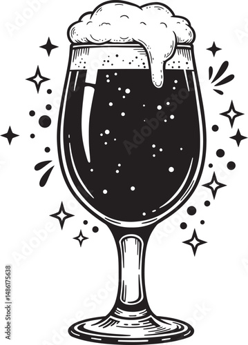  Beer Glass and Mugs Collection Silhouettes White Color Background