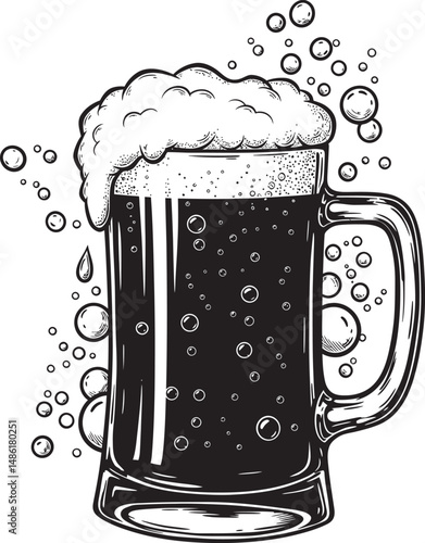  Beer Glass and Mugs Collection Silhouettes White Color Background