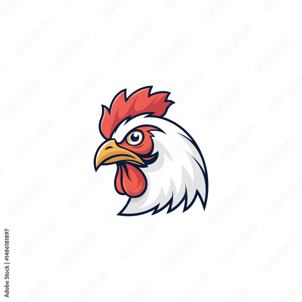 Chicken rooster head mascot Hen silhouette isolated on white background. Vibrant Rooster Logo Collection, chicken head. Chicken head design vector art, chicken animal vector illustration Chicken rooster head mascot Hen silhouette isolated on white background. Vibrant Rooster Logo Collection, chicken head. Chicken head design vector art, chicken animal vector illustration