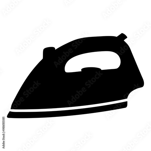 Silhouette of a clothes iron, a domestic appliance for pressing clothing