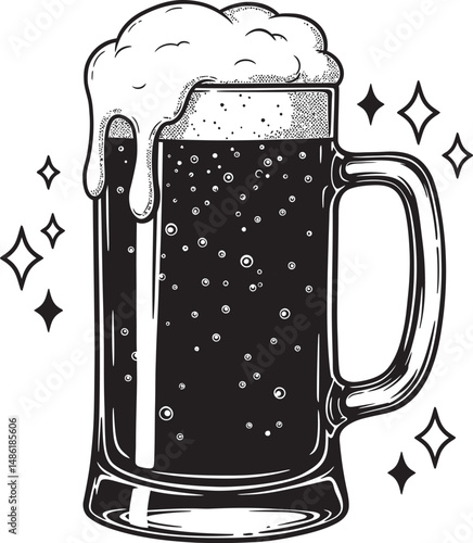 Beer Glass and Mugs Collection Silhouettes White Color Background
