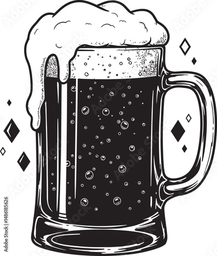  Beer Glass and Mugs Collection Silhouettes White Color Background