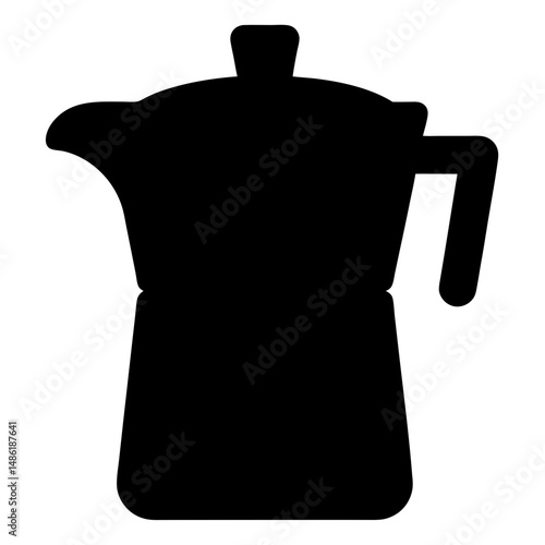 Silhouette of a moka pot for brewing rich and flavorful espresso coffee