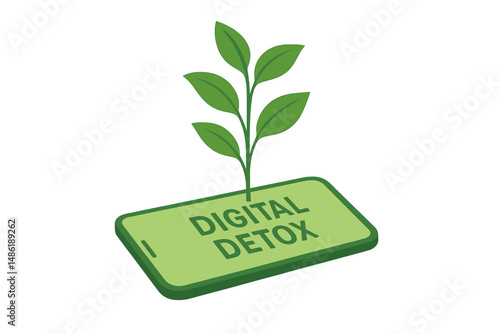 Digital detox concept represents a balance between nature and technology promoting a break from devices