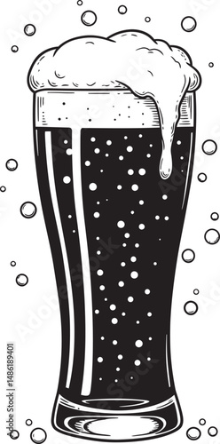  Beer Glass and Mugs Collection Silhouettes White Color Background