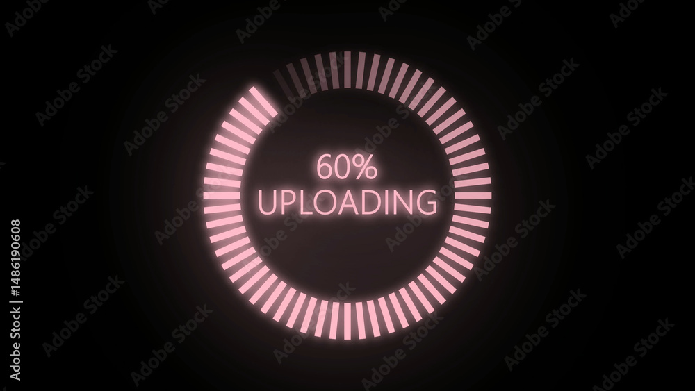 Fototapeta premium Circular Download Progress Bar Illustration on Dark Background