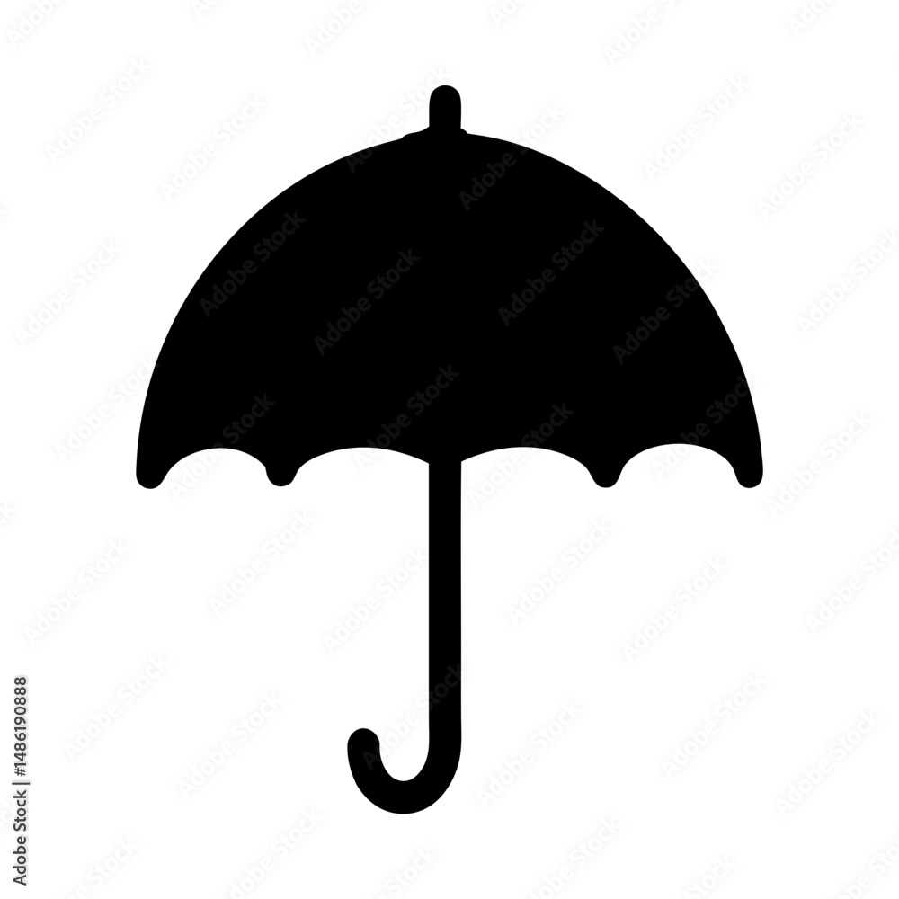 A black umbrella for protection from rain and a symbol of safety A black umbrella for protection from rain and a symbol of safety