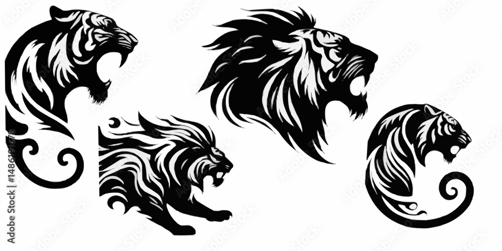 Fototapeta premium Vector illustration of tiger icon, can be used for various design components