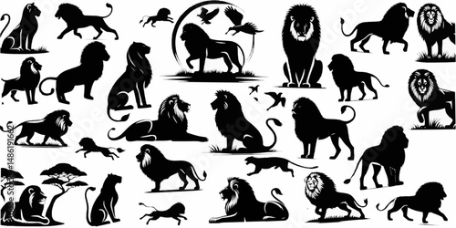 Vector illustration of a lion image, can be used for various design components
