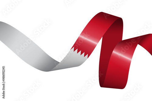 Set of flag ribbon with colors of Bahrain for independence day celebration decoration