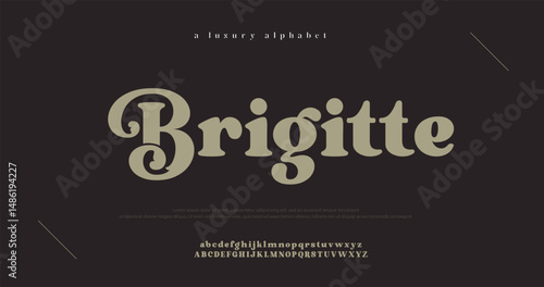 Brigitte minimal modern alphabet fonts. Typography minimalist urban digital fashion future creative logo font. vector illustration