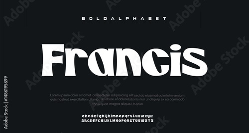 Francis  alphabet. Lowercase and Uppercase included. Signs and numerals. Extended latin alphabet. Elegant logo and fashion alphabet. Beautiful wedding typeface.