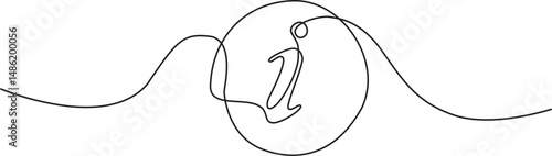 Information symbol. One line drawing vector illustration. editable stroke.