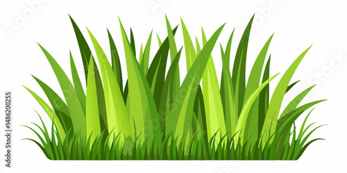 Vibrant Green Grass Blades Illustration for Nature Designs