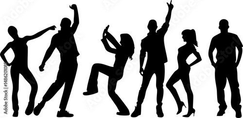 set of men and women street dance hip hop dancers  (1).eps