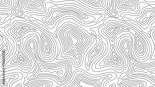 Stylized Monochrome Contour Art Background