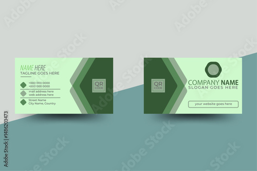 Modern double-sided business card design template. A horizontal layout, flat gradient style, and print-ready vector illustration ideal for both personal and professional use.