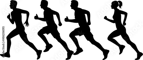 runner silhouette set of sprinters  runners and jo.eps