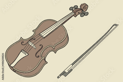 131 violin, cello, string instruments, musical instruments, woodgrain finish, detailed rendering, highly realistic, studio lighting, seamless background, photorealistic