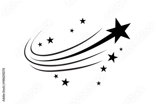 Shooting Star With Trailing Sparkles