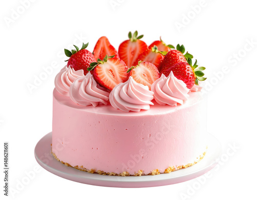 Realistic birthday cakes with various toppings, cute decorations and colorful themes on transparent or easy-to-remove backgrounds for kids celebration, baby party, cake shop marketing and greeting car