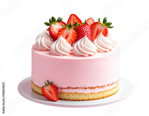 Realistic birthday cakes with various toppings, cute decorations and colorful themes on transparent or easy-to-remove backgrounds for kids celebration, baby party, cake shop marketing and greeting car