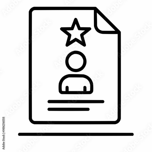 Minimal document with a star and user icon — standout resume.