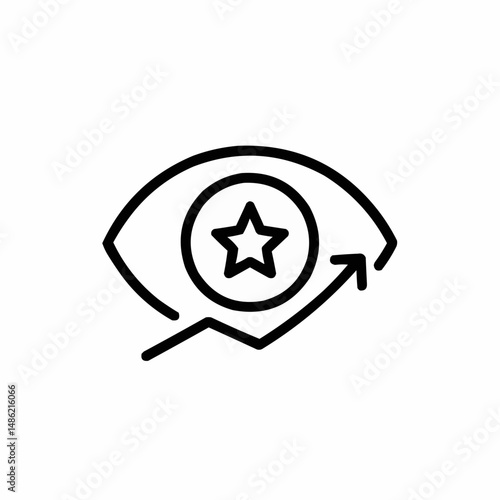 Minimal eye with a star-shaped pupil — visionary thinking.