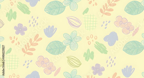 Pastel Floral Pattern Seamless Design Background for Print and Web Projects