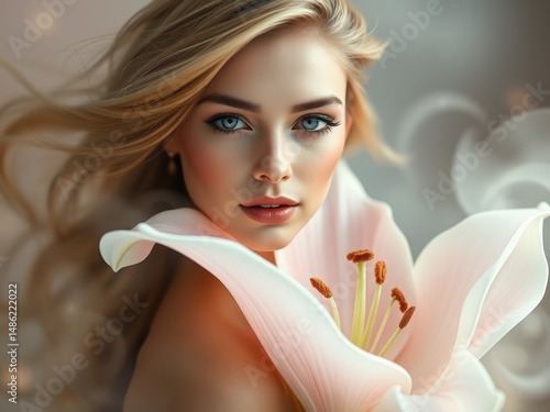 Woman and Flower Art