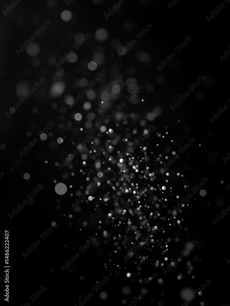 small floating dust particles in black space, glowing white specks with soft blur, abstract overlay texture, airborne microscopic elements in motion, delicate atmospheric effect small floating dust particles in black space, glowing white specks with soft blur, abstract overlay texture, airborne microscopic elements in motion, delicate atmospheric effect
